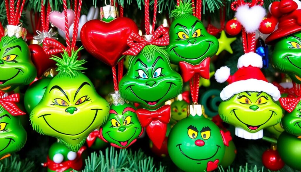 grinch-themed ornaments